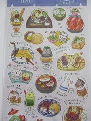 Cute Kawaii Mind Wave Character CAFE Food Sticker Sheet - Cat Kitten Rice Poke Bowl for Journal Planner Craft Organizer Calendar