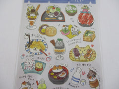 Cute Kawaii Mind Wave Character CAFE Food Sticker Sheet - Cat Kitten Rice Poke Bowl for Journal Planner Craft Organizer Calendar