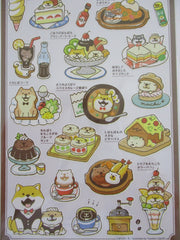 Cute Kawaii Mind Wave Character CAFE Food Sticker Sheet - Dog Omelette Tempura Pudding for Journal Planner Craft Organizer Calendar