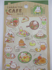 Cute Kawaii Mind Wave Character CAFE Food Sticker Sheet - Rabbit Bunny Omelette Cake Burger for Journal Planner Craft Organizer Calendar