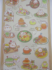 Cute Kawaii Mind Wave Character CAFE Food Sticker Sheet - Rabbit Bunny Omelette Cake Burger for Journal Planner Craft Organizer Calendar