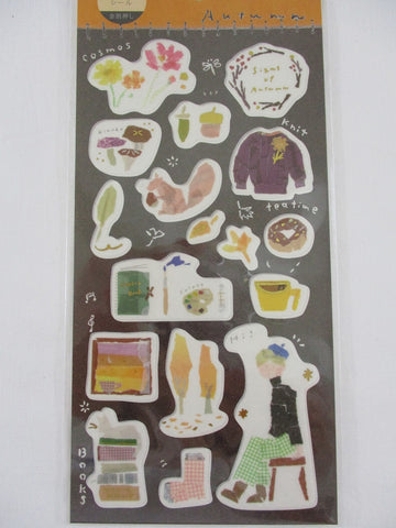 Cute Kawaii Kamiiso Autumn Sticker Sheet - for Journal Planner Craft
