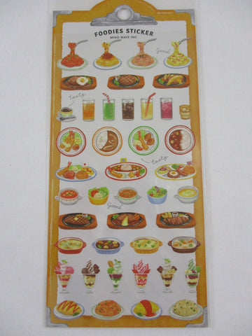 Cute Kawaii Mindwave Foodies Sticker Sheet - M - Lunch Food Court Pasta Steak Rice Curry - for Journal Planner Craft