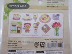 Cute Kawaii Gaia Bear Cafe Kuma Hana Stickers Flake Sack - for Journal Planner Craft Scrapbook Collectible