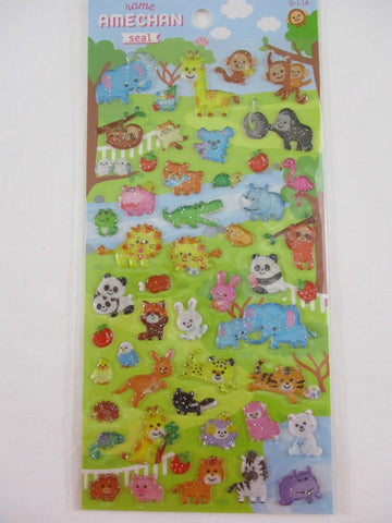 Cute Kawaii Q-Lia Forest Wild Animals Elephant Lion Hippo Sticker Sheet - for Journal Planner Craft