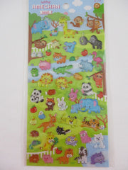 Cute Kawaii Q-Lia Forest Wild Animals Elephant Lion Hippo Sticker Sheet - for Journal Planner Craft