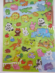 Cute Kawaii Q-Lia Forest Wild Animals Elephant Lion Hippo Sticker Sheet - for Journal Planner Craft