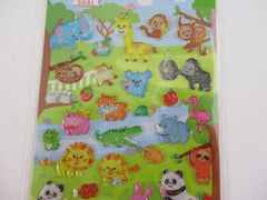 Cute Kawaii Q-Lia Forest Wild Animals Elephant Lion Hippo Sticker Sheet - for Journal Planner Craft