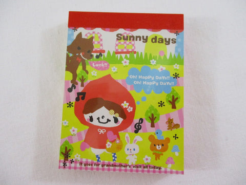 Cute Kawaii Q-Lia Red Riding Hood Princess Story Mini Notepad / Memo Pad - Vintage and Rare - Stationery Design Writing