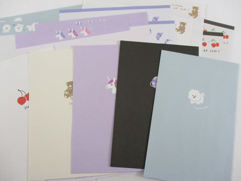 Cute Kawaii Crux Simple Bear Berries Puppies Space Unicorn Letter Sets Stationery - writing paper envelope