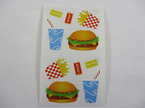 Mrs Grossman Burger and Fries Sticker Sheet / Module - Vintage & Collectible