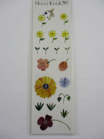 Cute Kawaii Shinzi Katoh - 2 sheets - Gardening Flowers Sticker Sheets - for Journal Planner Craft Organizer Calendar