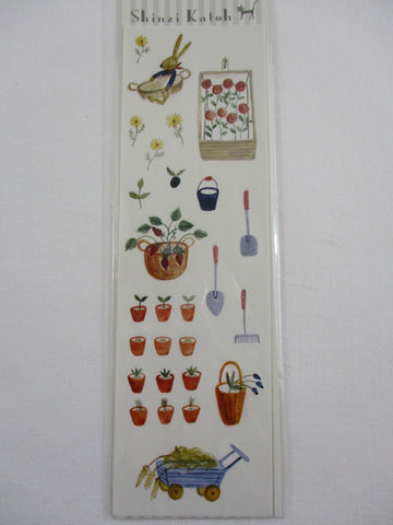 Cute Kawaii Shinzi Katoh - 2 sheets - Gardening Plants Sticker Sheets - for Journal Planner Craft Organizer Calendar