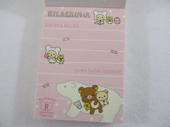 Cute Kawaii San-X Rilakkuma Bear Shima Mini Notepad / Memo Pad - B - Stationery Writing Message