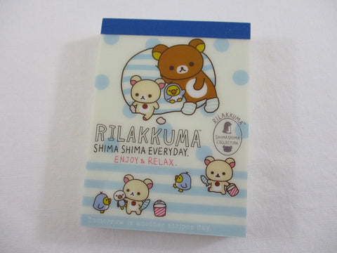 Cute Kawaii San-X Rilakkuma Bear Shima Mini Notepad / Memo Pad - C - Stationery Writing Message