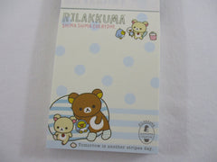 Cute Kawaii San-X Rilakkuma Bear Shima Mini Notepad / Memo Pad - C - Stationery Writing Message