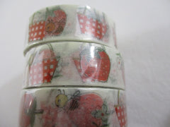 Cute Kawaii Shinzi Katoh Washi / Masking Deco Tape - Basketful Strawberries - for Scrapbooking Journal Planner Craft