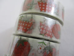 Cute Kawaii Shinzi Katoh Washi / Masking Deco Tape - Basketful Strawberries - for Scrapbooking Journal Planner Craft