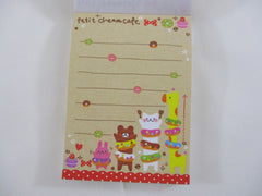 Cute Kawaii Q-Lia Animals Petit Cream Cafe Mini Notepad / Memo Pad - Stationery Design Writing Collection