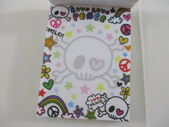 Cute Kawaii Kamio Skull Halloween Peace Love Mini Notepad / Memo Pad - Stationery Design Writing Collection