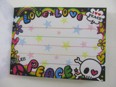 Cute Kawaii Kamio Skull Halloween Peace Love Mini Notepad / Memo Pad - Stationery Design Writing Collection
