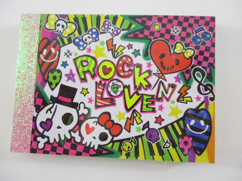 Cute Kawaii Crux Skull Halloween Rock n Love Mini Notepad / Memo Pad - Stationery Design Writing Collection