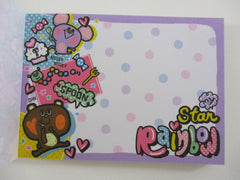 Cute Kawaii Crux Animals Rainbow Mini Notepad / Memo Pad - Stationery Design Writing Collection