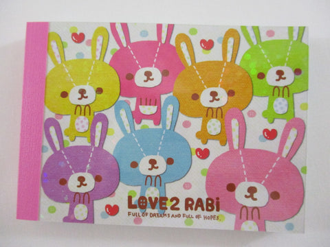 Cute Kawaii Crux Rabbit Love2 Rabi Mini Notepad / Memo Pad - Stationery Design Writing Collection