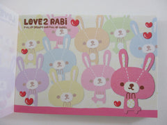 Cute Kawaii Crux Rabbit Love2 Rabi Mini Notepad / Memo Pad - Stationery Design Writing Collection