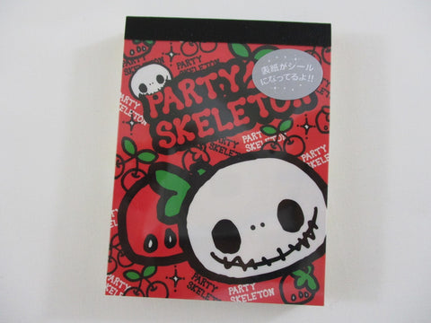 Cute Kawaii Kamio Party Skeleton Skull Halloween Mini Notepad / Memo Pad - Stationery Design Writing Collection