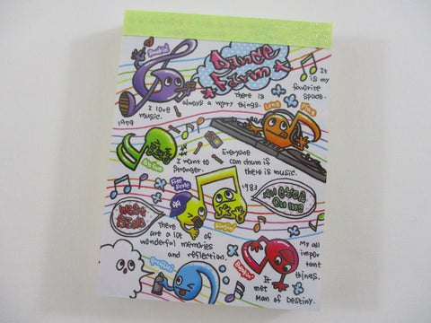 Cute Kawaii Q-Lia Music Notes Dance Farm Mini Notepad / Memo Pad - Stationery Design Writing Collection