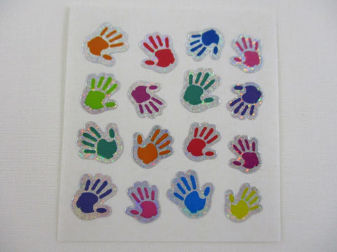 Sandylion Hand Print Glitter Sticker Sheet / Module - Vintage & Collectible