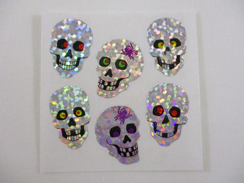 Sandylion Skull Halloween Glitter Sticker Sheet / Module - Vintage & Collectible