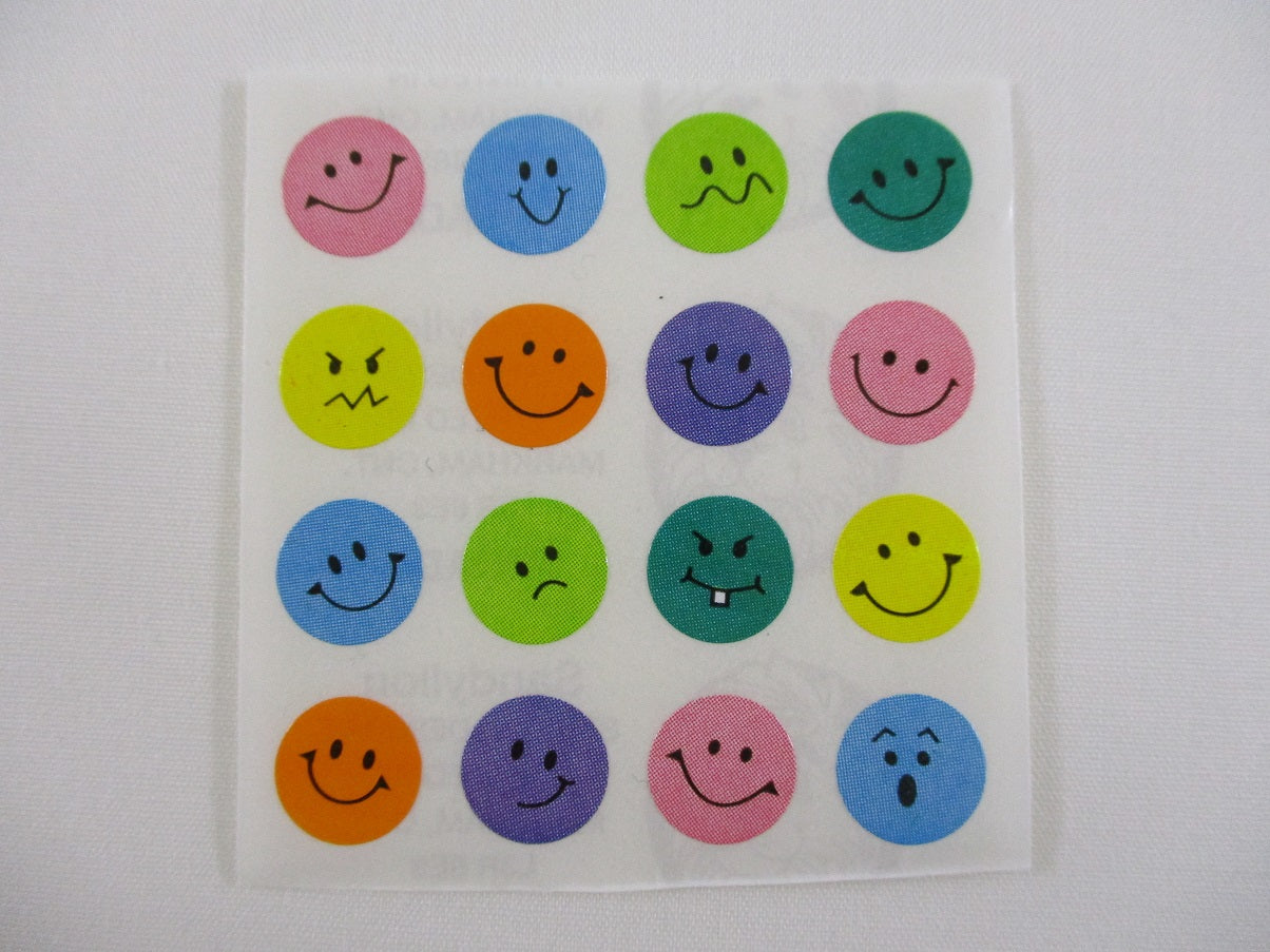 Sandylion Smiley Face Sticker Sheet / Module - Vintage
