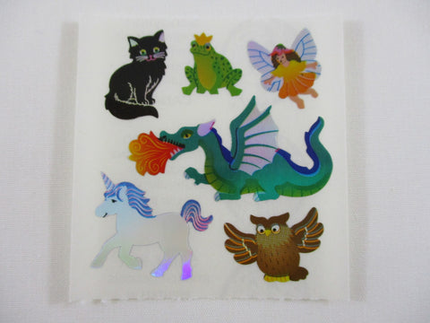Sandylion Dragon Unicorn Tale Shiny Sticker Sheet / Module - Vintage & Collectible