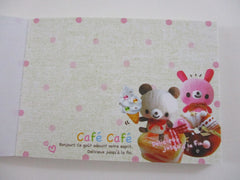 Cute Kawaii Kamio Bear Cafe Cafe A Mini Notepad / Memo Pad - Stationery Design Writing - Vintage Collectible