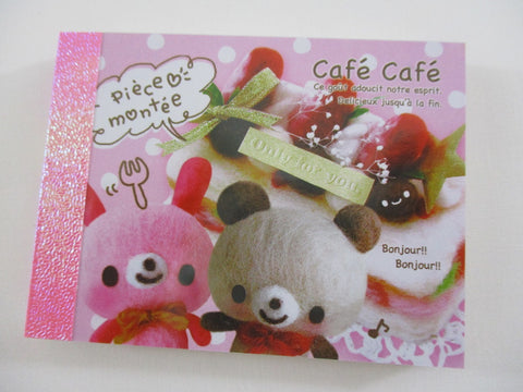 Cute Kawaii Kamio Bear Cafe Cafe C Mini Notepad / Memo Pad - Stationery Design Writing - Vintage Collectible