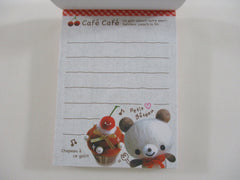 Cute Kawaii Kamio Bear Cafe Cafe E Mini Notepad / Memo Pad - Stationery Design Writing - Vintage Collectible