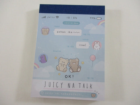 Cute Kawaii Kamio Bear Talks phone Text Mini Notepad / Memo Pad - Stationery Designer Paper Collection