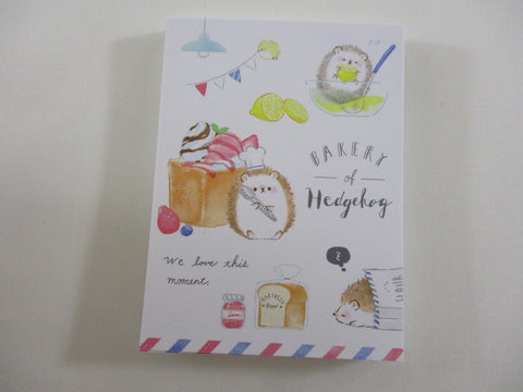 Cute Kawaii Q-Lia Bakery of Hedgehog Mini Notepad / Memo Pad - Stationery Design Writing Paper Collection