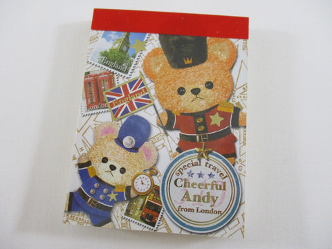Cute Kawaii Kamio London Bear Britain Mini Notepad / Memo Pad - Stationery Designer Paper Collection