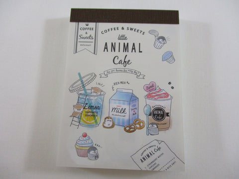 Cute Kawaii Q-Lia Little Animal Cafe Coffee and Sweets Mini Notepad / Memo Pad - Stationery Design Writing Collection