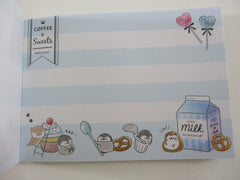 Cute Kawaii Q-Lia Little Animal Cafe Coffee and Sweets Mini Notepad / Memo Pad - Stationery Design Writing Collection