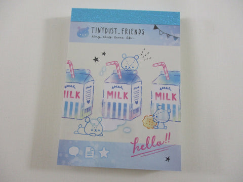 Cute Kawaii Q-Lia Tiny dust Bear Milk Carton Mini Notepad / Memo Pad - Stationery Design Writing Collection