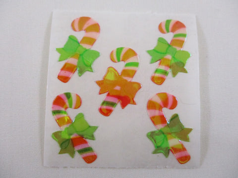 Sandylion Christmas Cane Pearly / Opalescent Sticker Sheet / Module - Vintage & Collectible
