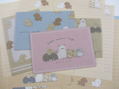 Cute Kawaii Q-Lia Cat and Dog Friends Letter Sets - Writing Paper Envelope Stationery