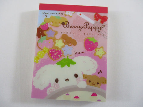 Cute Kawaii San-X Berry Puppy Mini Notepad / Memo Pad - H - 2010 - Rare HTF