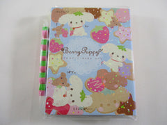 Cute Kawaii San-X Berry Puppy Mini Notepad / Memo Pad with Mini Erasers - 2010 - Rare HTF