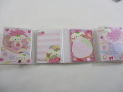 Cute Kawaii San-X Berry Puppy Mini Notepad / Memo Pad with Mini Erasers - 2010 - Rare HTF