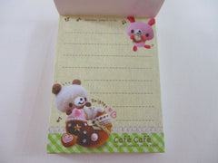 Cute Kawaii Kamio Bear Cafe Cafe J Mini Notepad / Memo Pad - Stationery Design Writing - Vintage Collectible